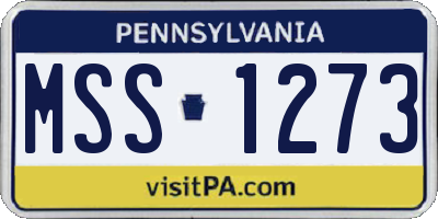 PA license plate MSS1273