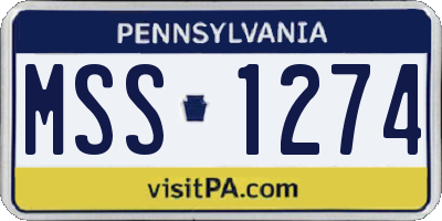 PA license plate MSS1274