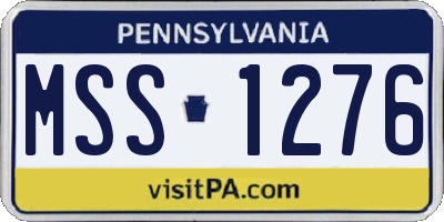 PA license plate MSS1276