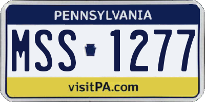 PA license plate MSS1277