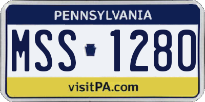 PA license plate MSS1280