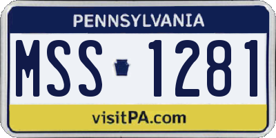 PA license plate MSS1281
