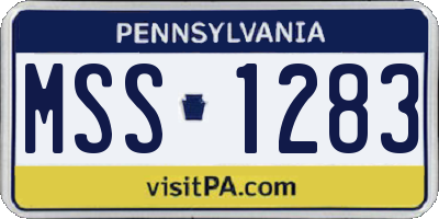 PA license plate MSS1283