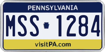 PA license plate MSS1284