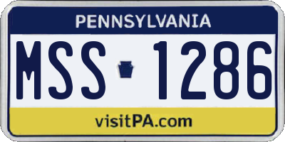 PA license plate MSS1286