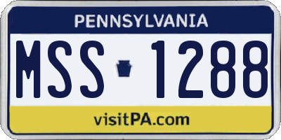 PA license plate MSS1288