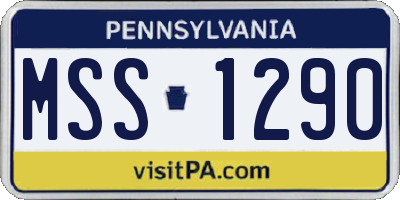 PA license plate MSS1290