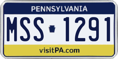 PA license plate MSS1291
