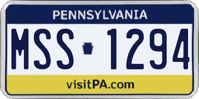 PA license plate MSS1294