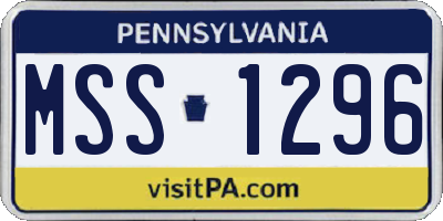 PA license plate MSS1296