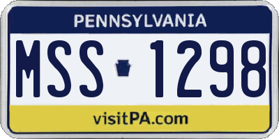 PA license plate MSS1298