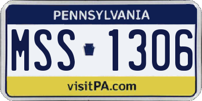 PA license plate MSS1306