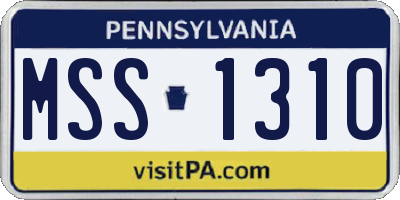 PA license plate MSS1310