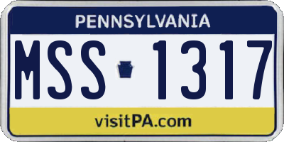 PA license plate MSS1317