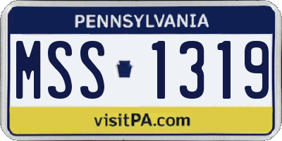 PA license plate MSS1319