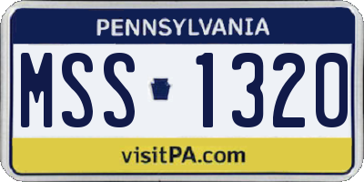 PA license plate MSS1320