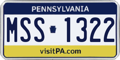 PA license plate MSS1322