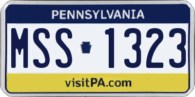PA license plate MSS1323