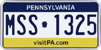 PA license plate MSS1325