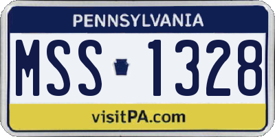 PA license plate MSS1328