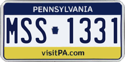 PA license plate MSS1331