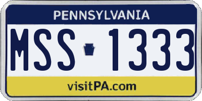 PA license plate MSS1333