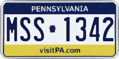 PA license plate MSS1342