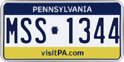 PA license plate MSS1344
