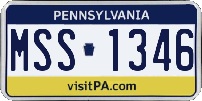 PA license plate MSS1346