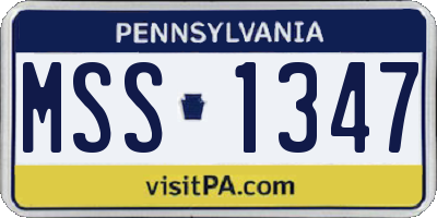 PA license plate MSS1347