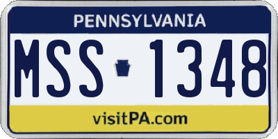 PA license plate MSS1348