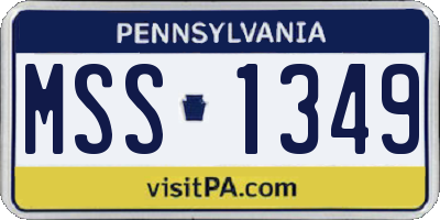 PA license plate MSS1349