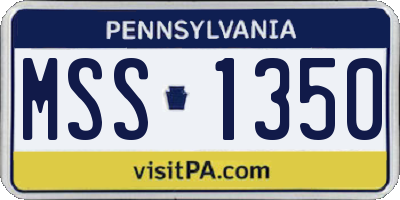 PA license plate MSS1350