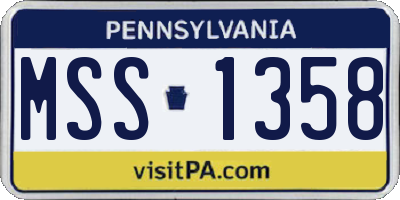 PA license plate MSS1358