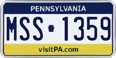 PA license plate MSS1359