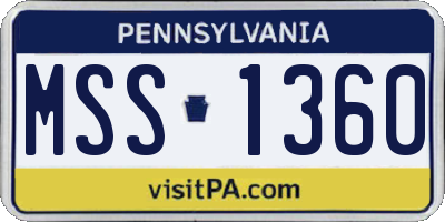 PA license plate MSS1360