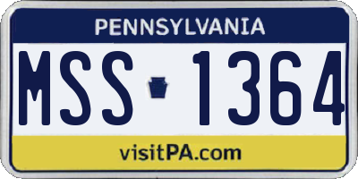 PA license plate MSS1364