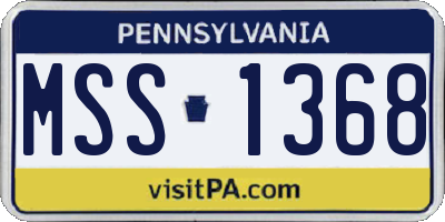 PA license plate MSS1368