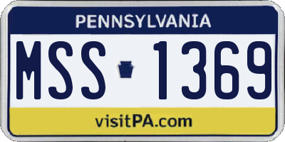 PA license plate MSS1369