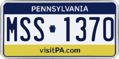 PA license plate MSS1370