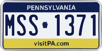 PA license plate MSS1371