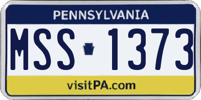 PA license plate MSS1373