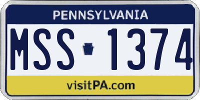 PA license plate MSS1374