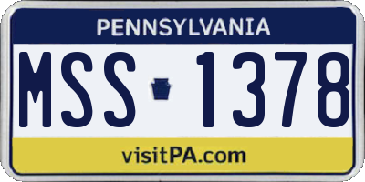 PA license plate MSS1378