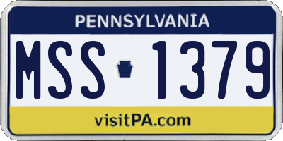PA license plate MSS1379