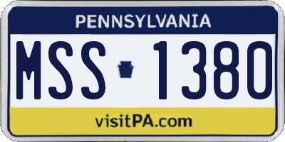 PA license plate MSS1380