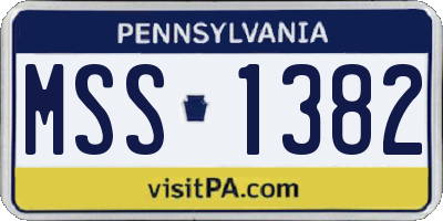 PA license plate MSS1382