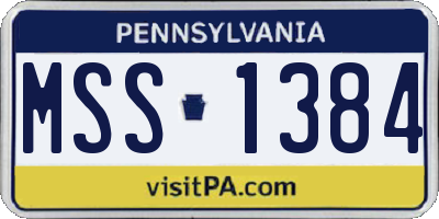 PA license plate MSS1384