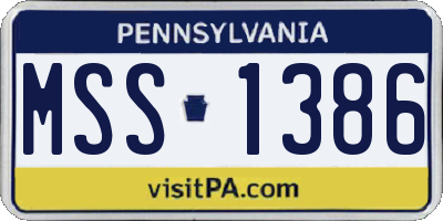PA license plate MSS1386