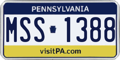 PA license plate MSS1388